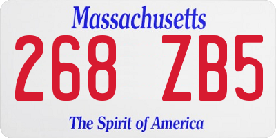 MA license plate 268ZB5