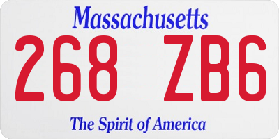 MA license plate 268ZB6