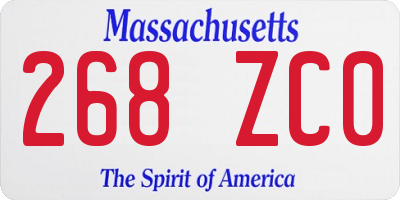 MA license plate 268ZC0