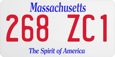 MA license plate 268ZC1