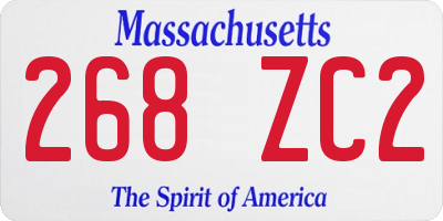 MA license plate 268ZC2