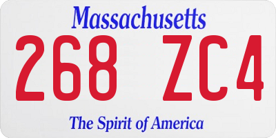 MA license plate 268ZC4