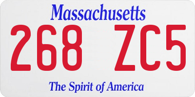MA license plate 268ZC5