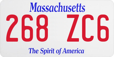 MA license plate 268ZC6