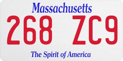 MA license plate 268ZC9