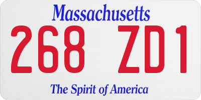 MA license plate 268ZD1