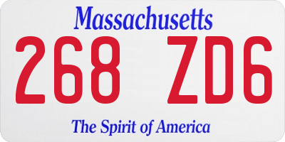 MA license plate 268ZD6