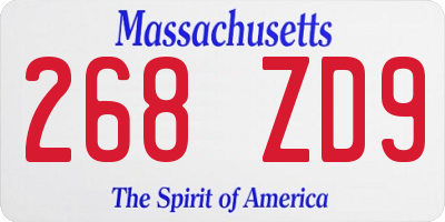 MA license plate 268ZD9