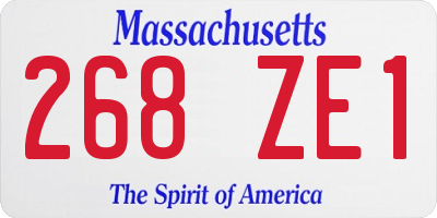 MA license plate 268ZE1
