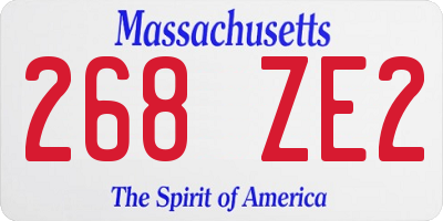 MA license plate 268ZE2