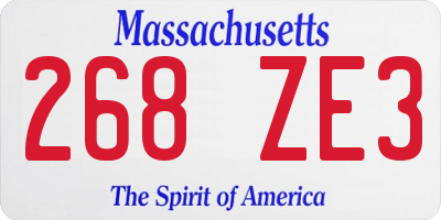 MA license plate 268ZE3