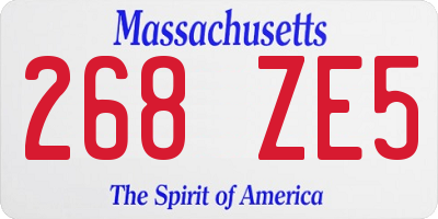 MA license plate 268ZE5