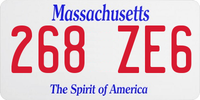 MA license plate 268ZE6
