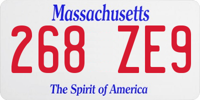 MA license plate 268ZE9