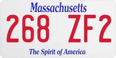MA license plate 268ZF2