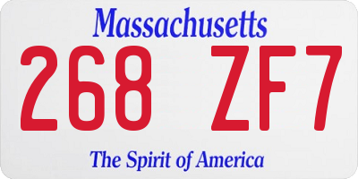 MA license plate 268ZF7