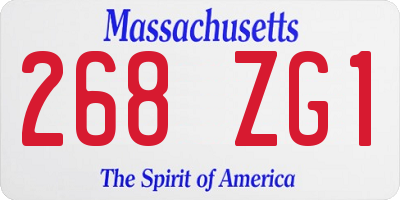 MA license plate 268ZG1