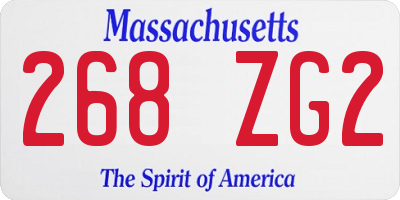 MA license plate 268ZG2