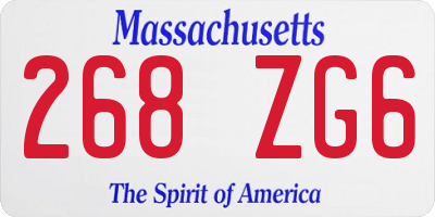 MA license plate 268ZG6