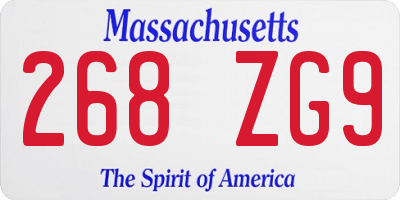 MA license plate 268ZG9