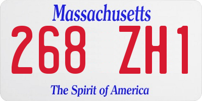 MA license plate 268ZH1