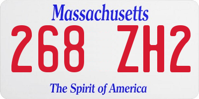 MA license plate 268ZH2