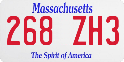 MA license plate 268ZH3