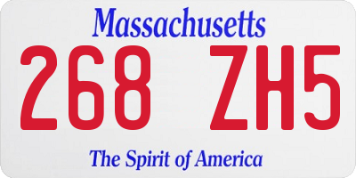 MA license plate 268ZH5