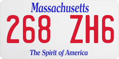 MA license plate 268ZH6