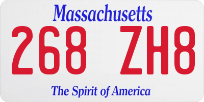MA license plate 268ZH8