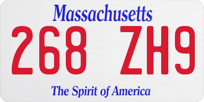 MA license plate 268ZH9