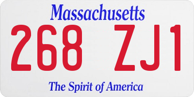 MA license plate 268ZJ1