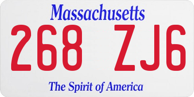 MA license plate 268ZJ6