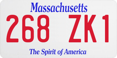 MA license plate 268ZK1