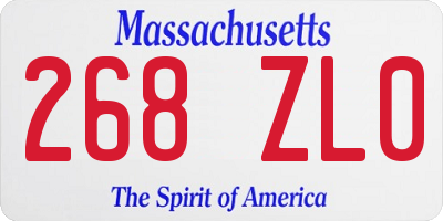 MA license plate 268ZL0