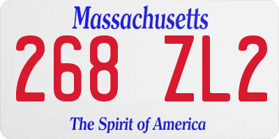 MA license plate 268ZL2