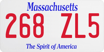 MA license plate 268ZL5
