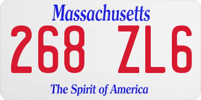 MA license plate 268ZL6