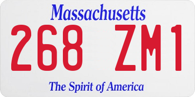 MA license plate 268ZM1