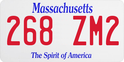 MA license plate 268ZM2