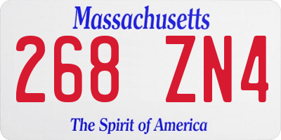 MA license plate 268ZN4