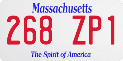 MA license plate 268ZP1