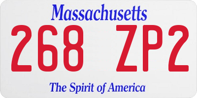 MA license plate 268ZP2