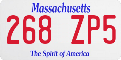 MA license plate 268ZP5