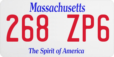 MA license plate 268ZP6