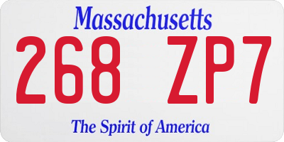 MA license plate 268ZP7