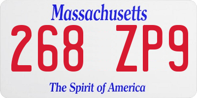 MA license plate 268ZP9