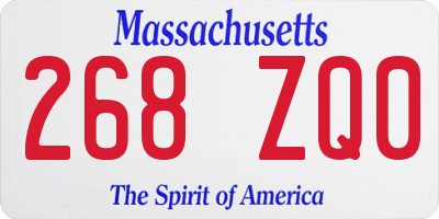 MA license plate 268ZQ0