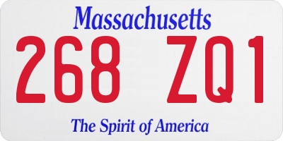 MA license plate 268ZQ1