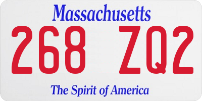 MA license plate 268ZQ2